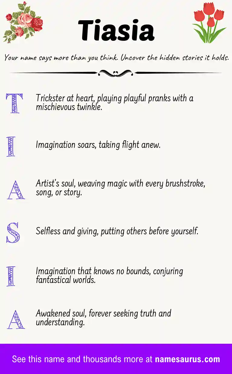 Acrostic poem about Tiasia.