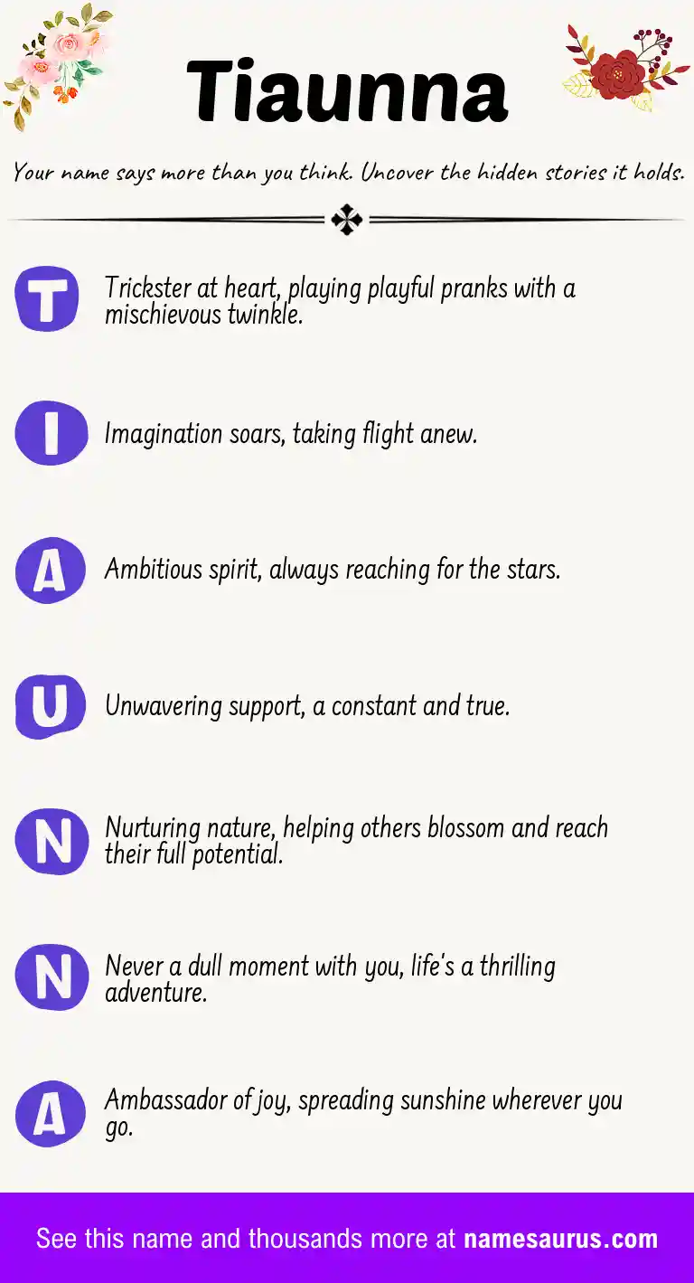 Acrostic poem about Tiaunna.