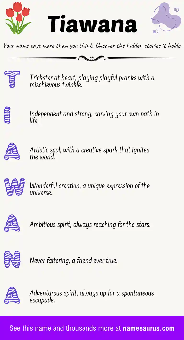 Acrostic poem about Tiawana.