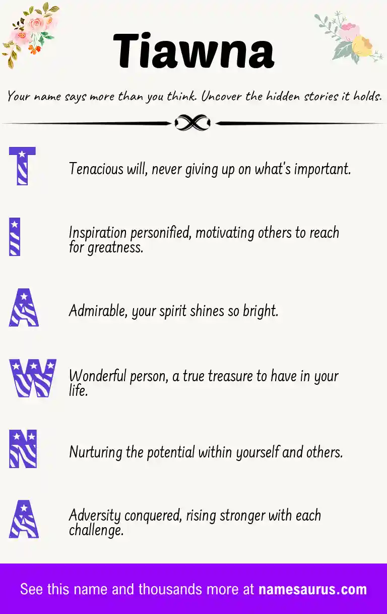Acrostic poem about Tiawna.