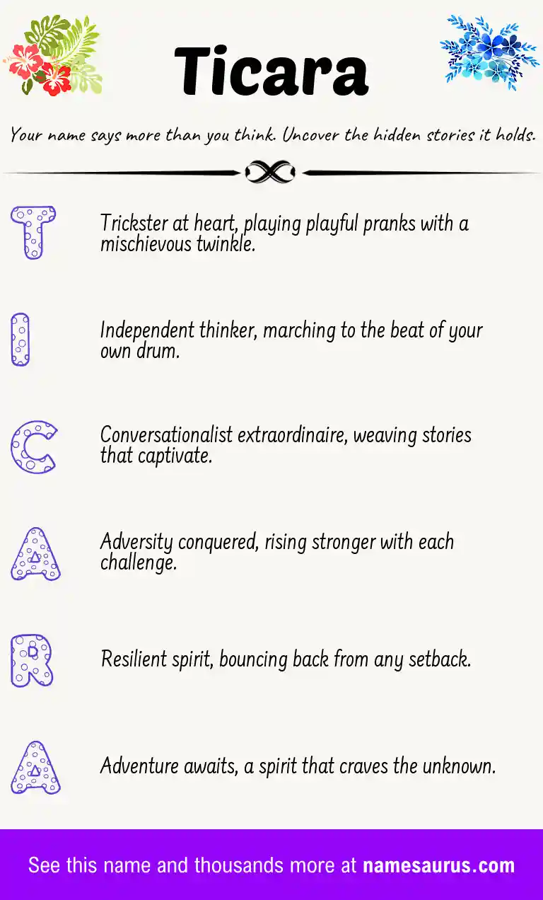 Acrostic poem about Ticara.