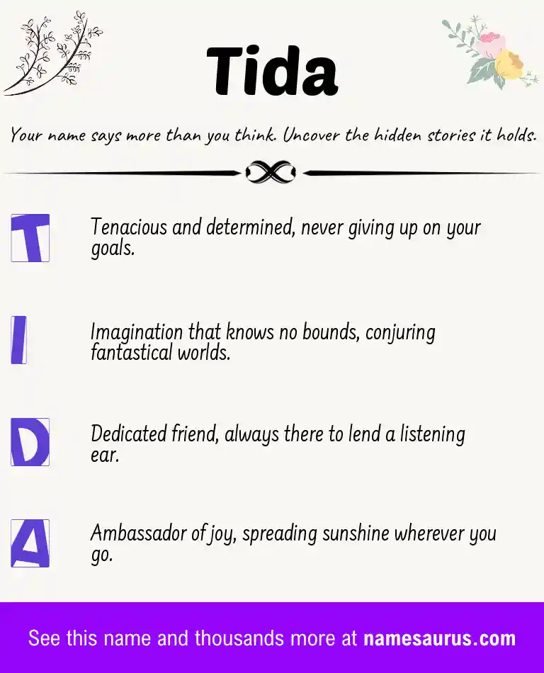 Acrostic poem about Tida.
