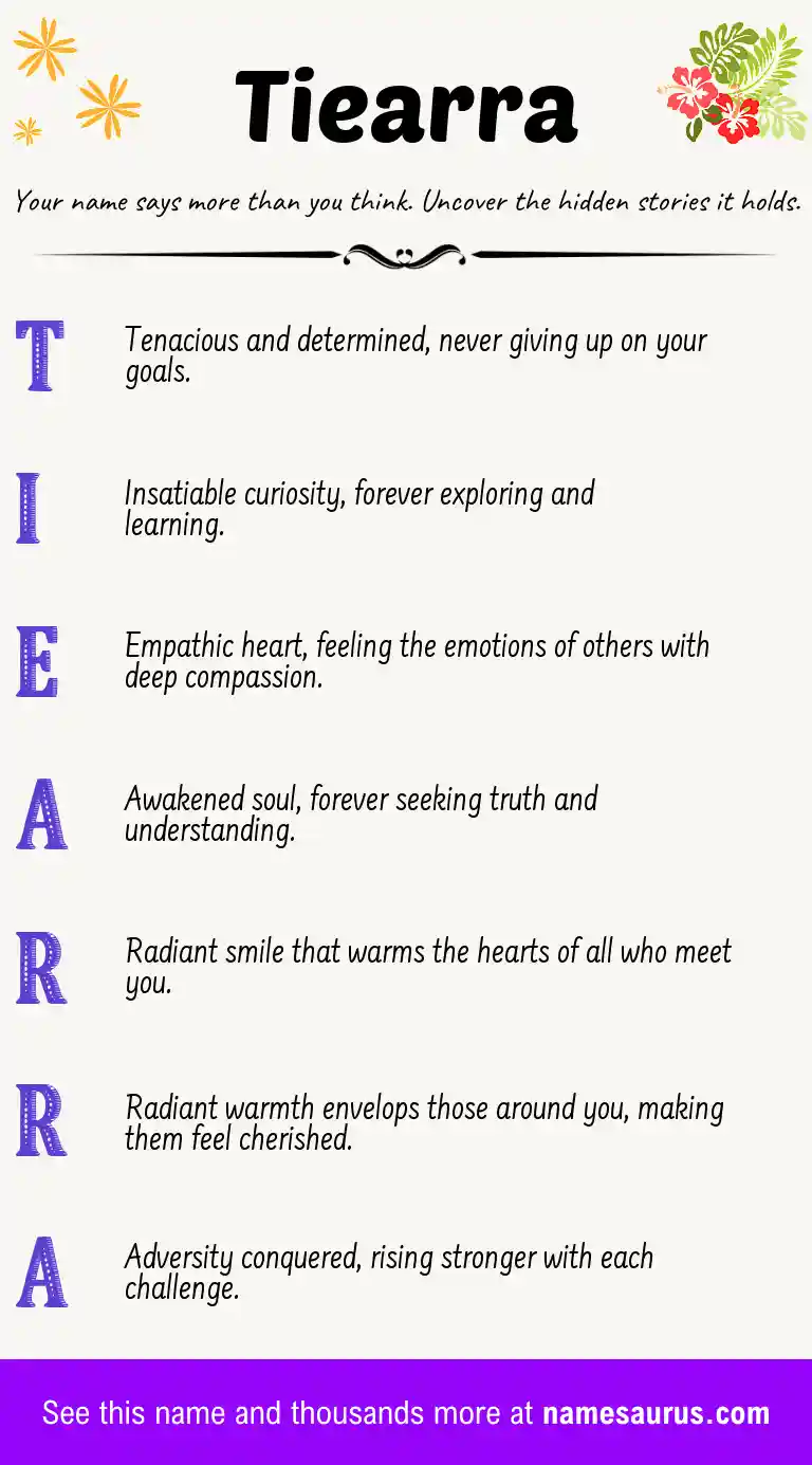 Acrostic poem about Tiearra.