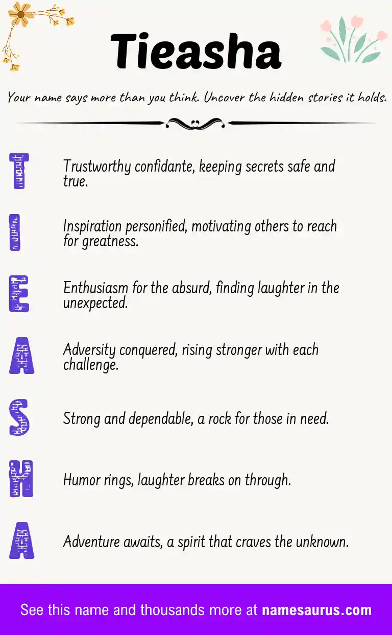 Acrostic poem about Tieasha.