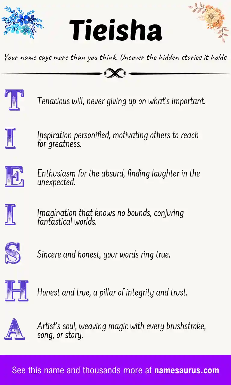 Acrostic poem about Tieisha.