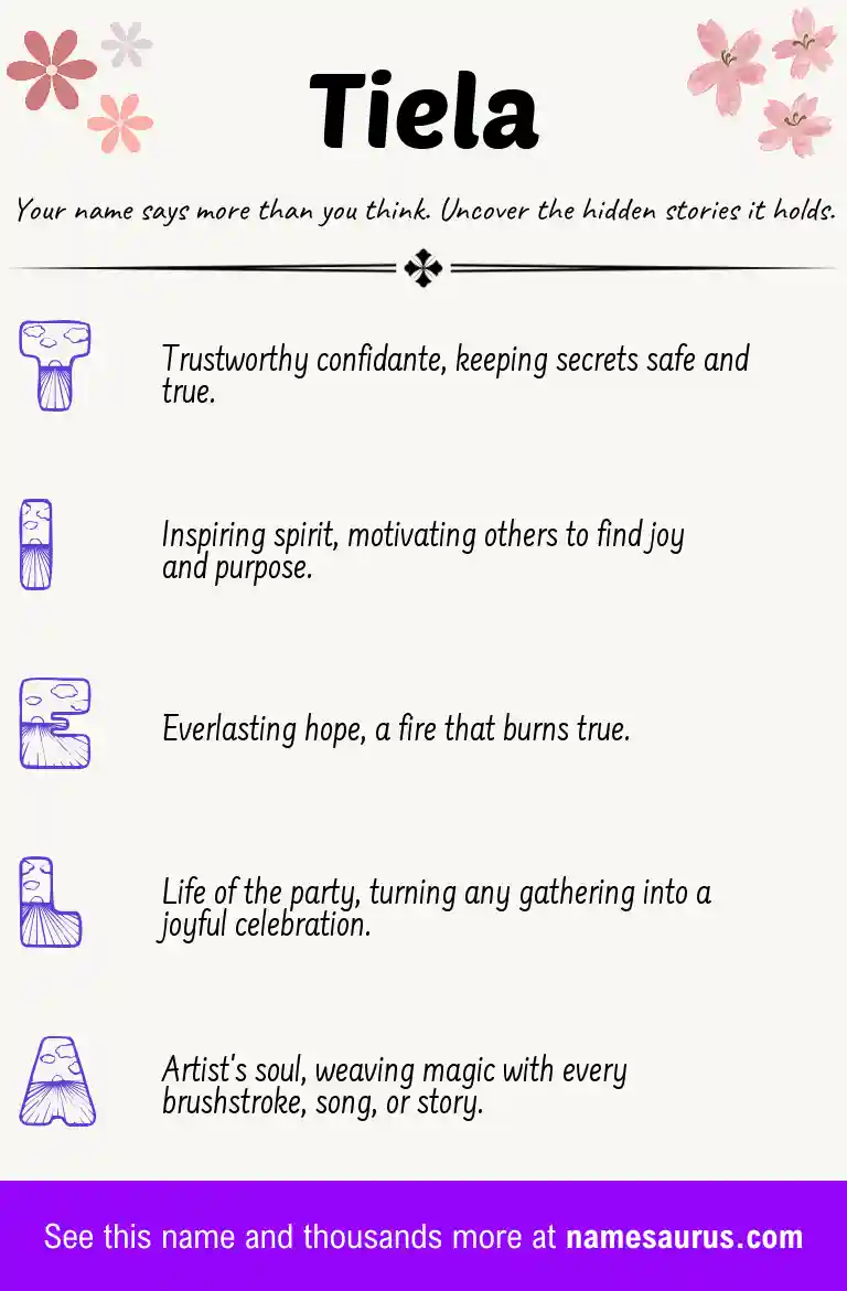Acrostic poem about Tiela.