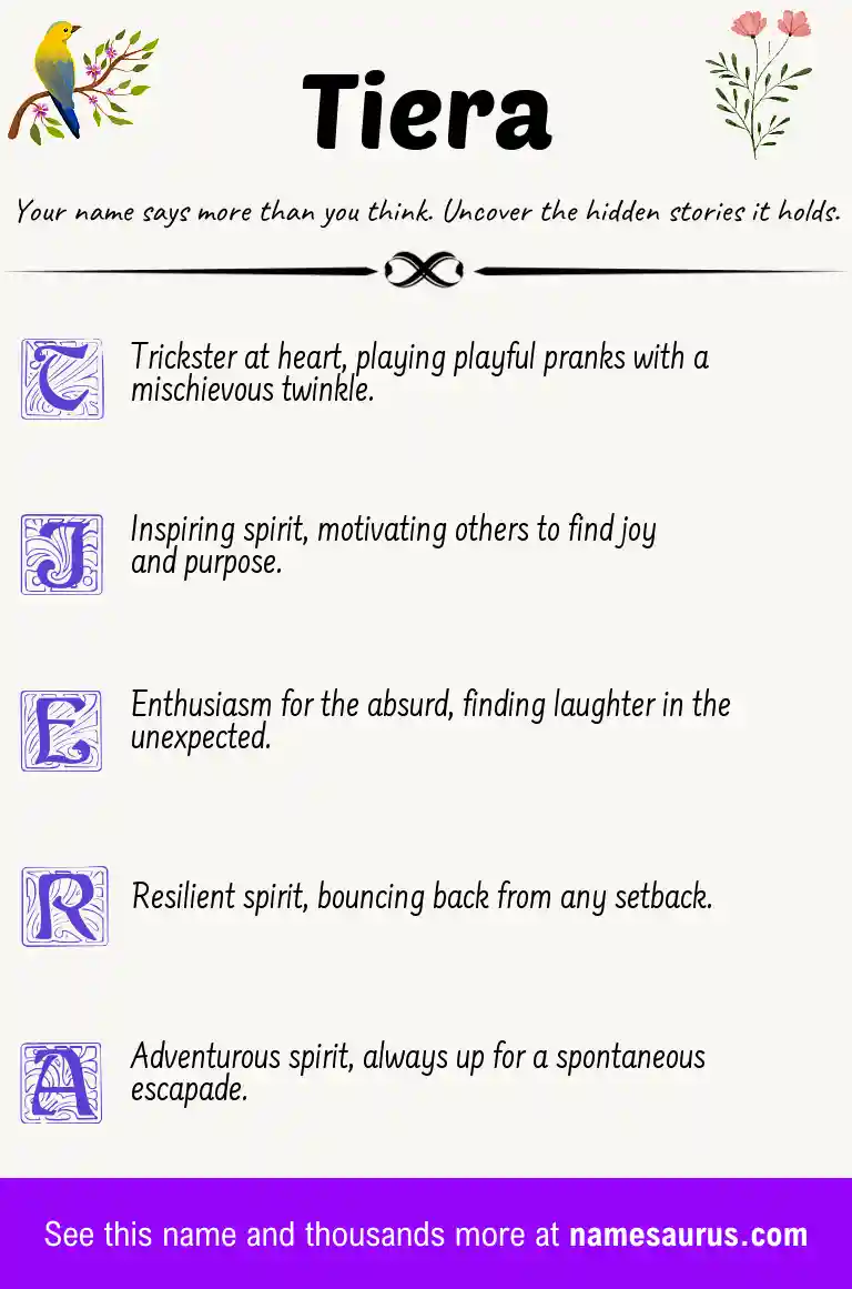 Acrostic poem about Tiera.