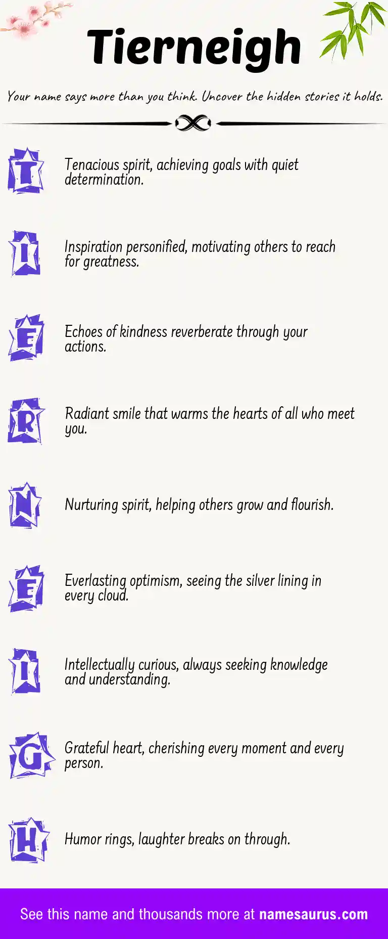 Acrostic poem about Tierneigh.