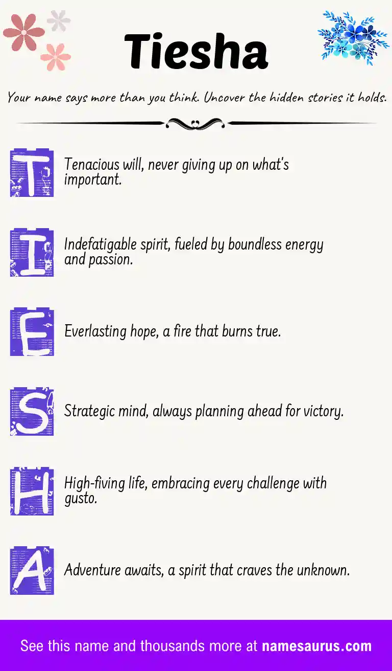 Acrostic poem about Tiesha.