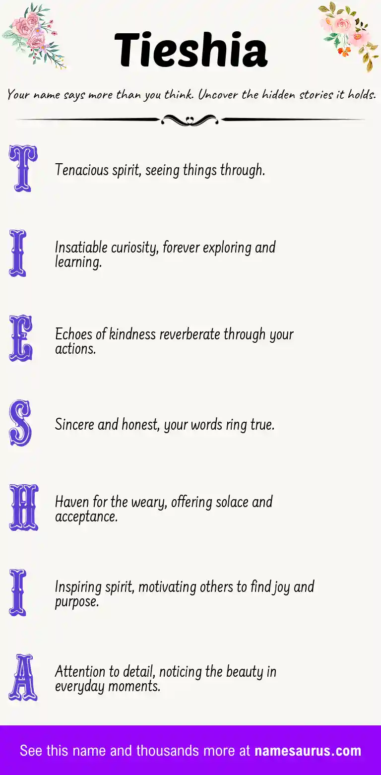 Acrostic poem about Tieshia.