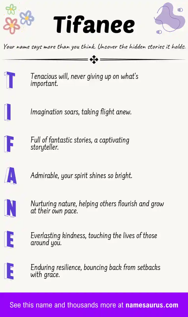 Acrostic poem about Tifanee.