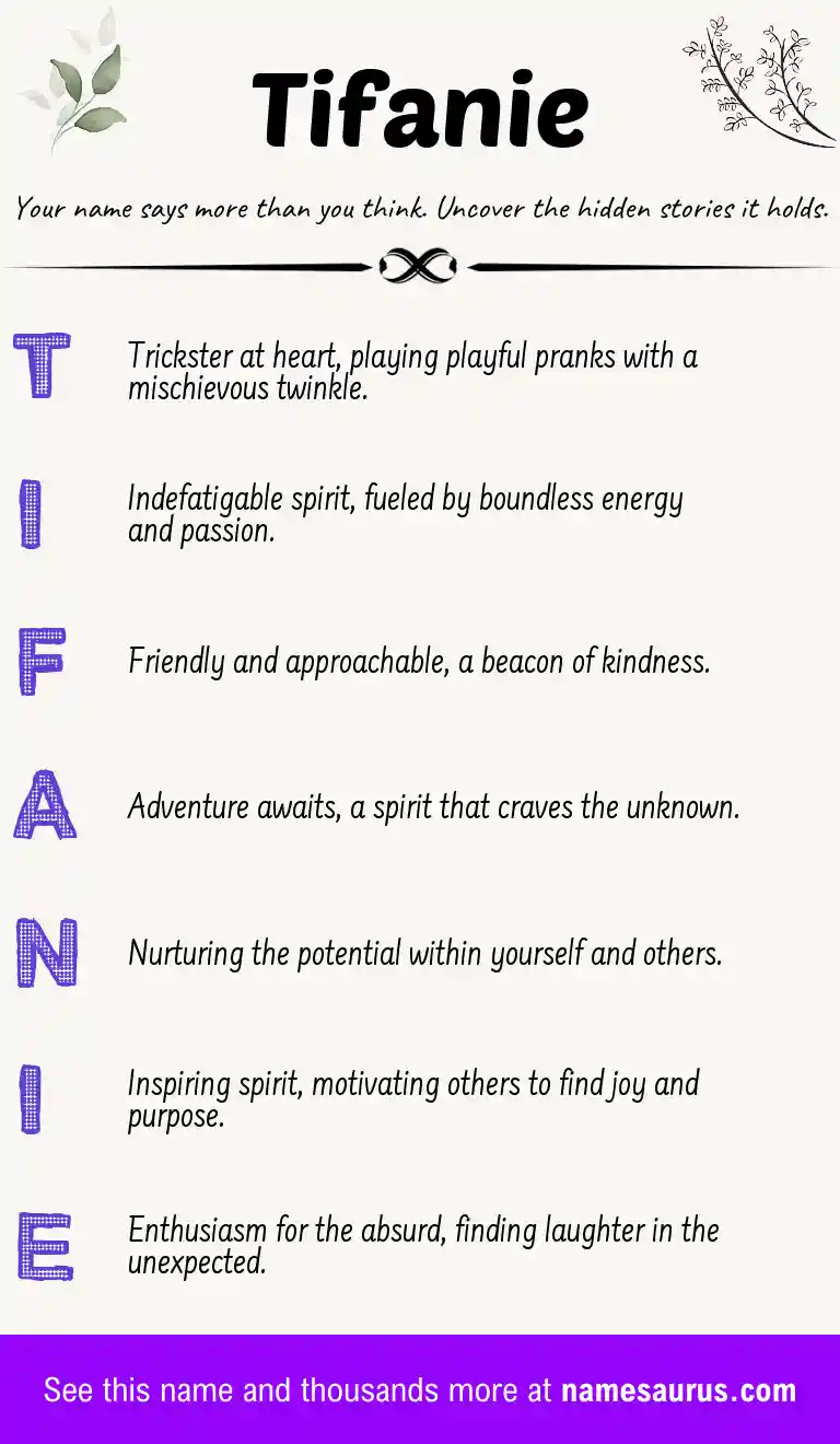 Acrostic poem about Tifanie.