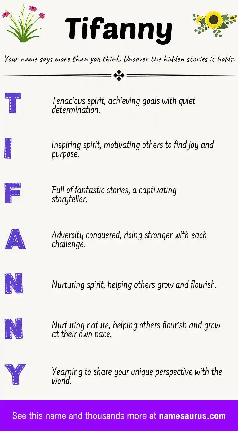 Acrostic poem about Tifanny.