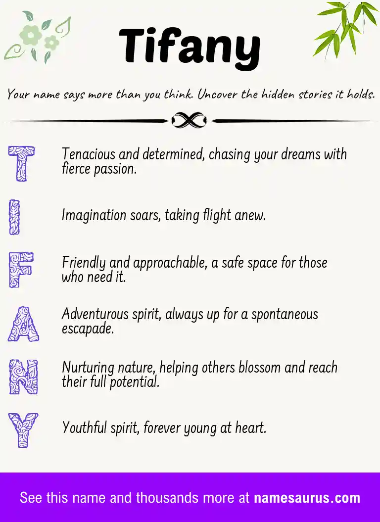 Acrostic poem about Tifany.