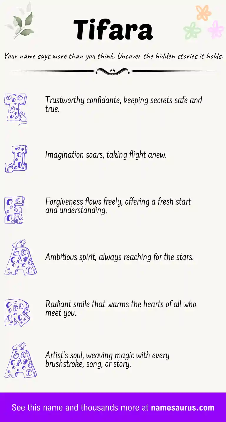 Acrostic poem about Tifara.
