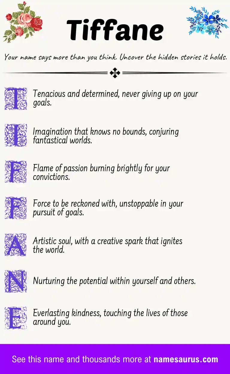 Acrostic poem about Tiffane.