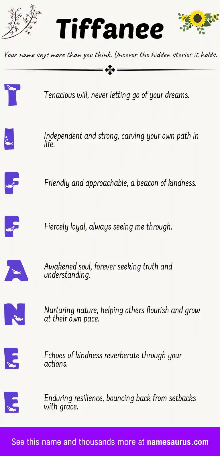Acrostic poem about Tiffanee.