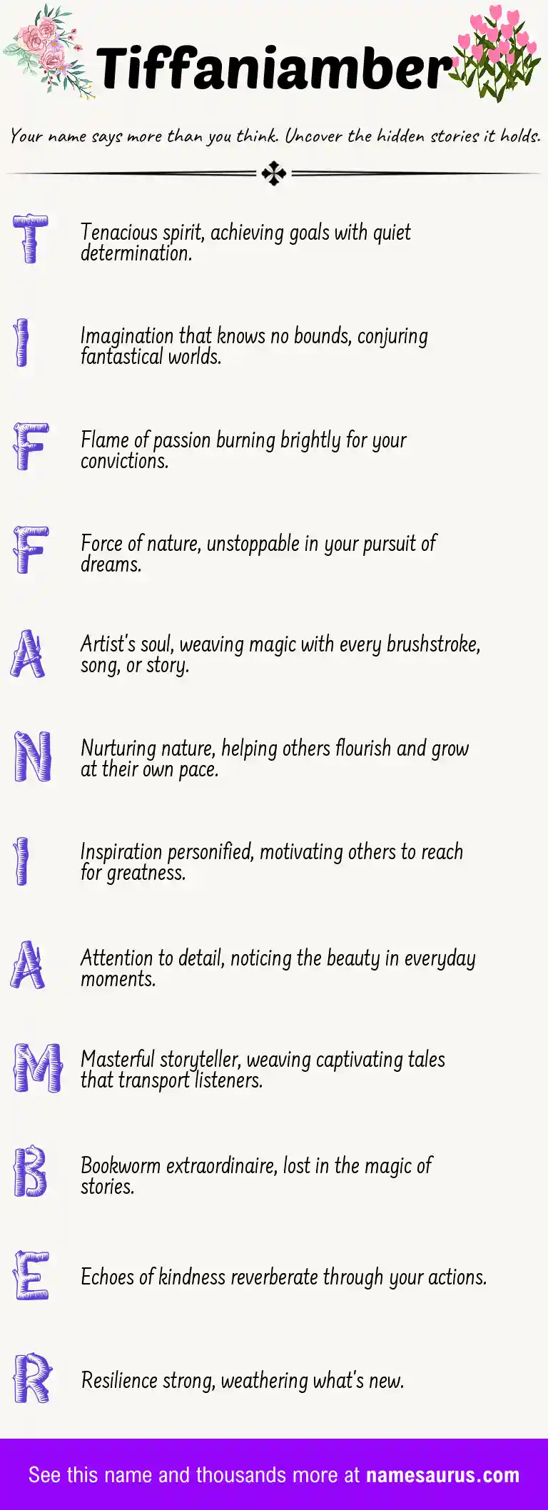 Acrostic poem about Tiffaniamber.
