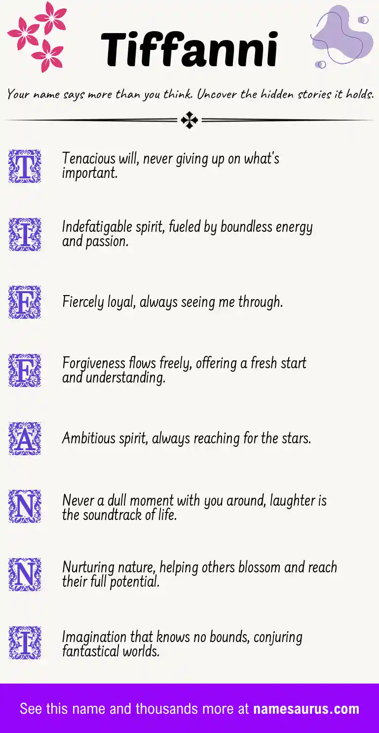 Acrostic poem about Tiffanni.