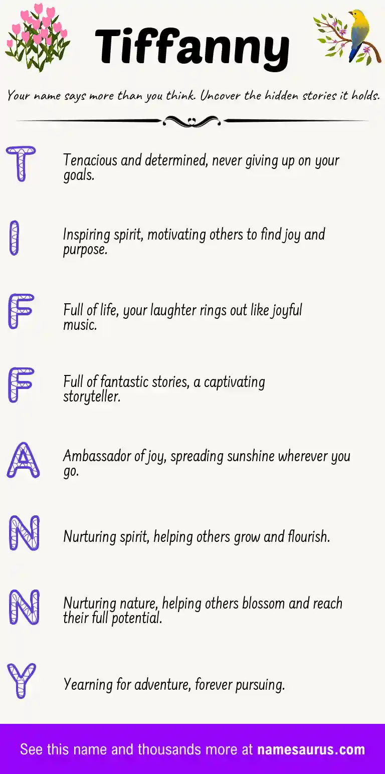 Acrostic poem about Tiffanny.