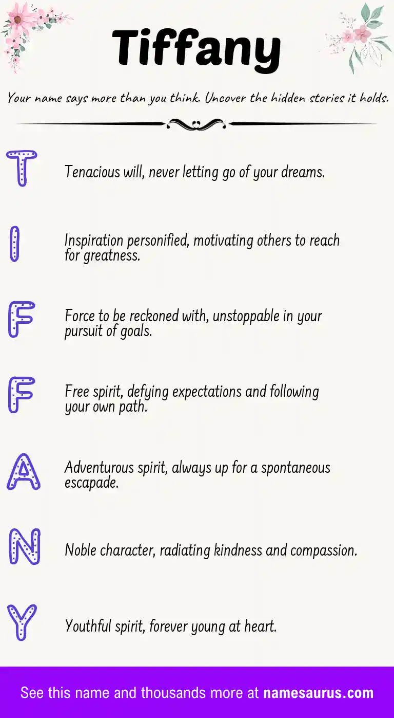 Acrostic poem about Tiffany.