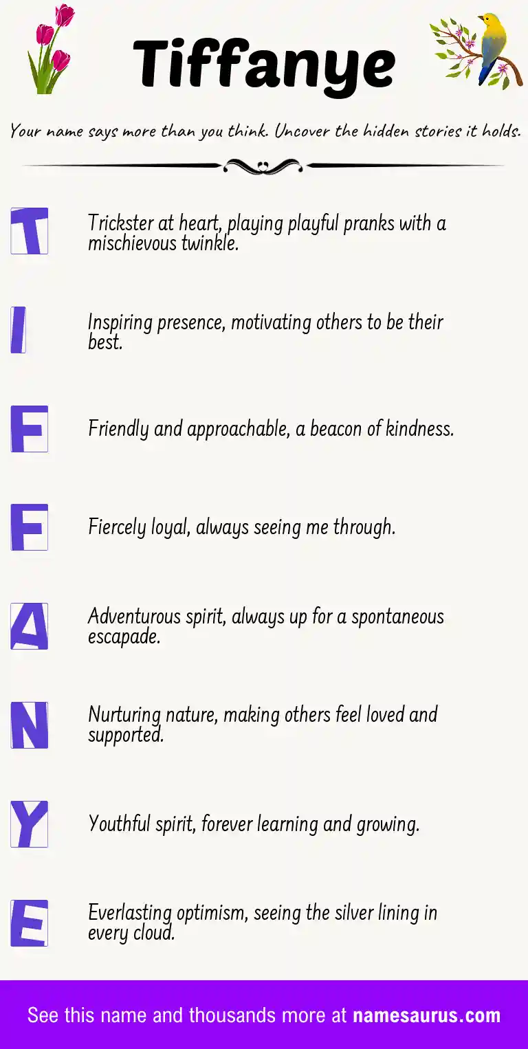 Acrostic poem about Tiffanye.
