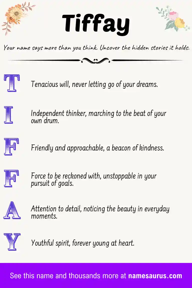 Acrostic poem about Tiffay.