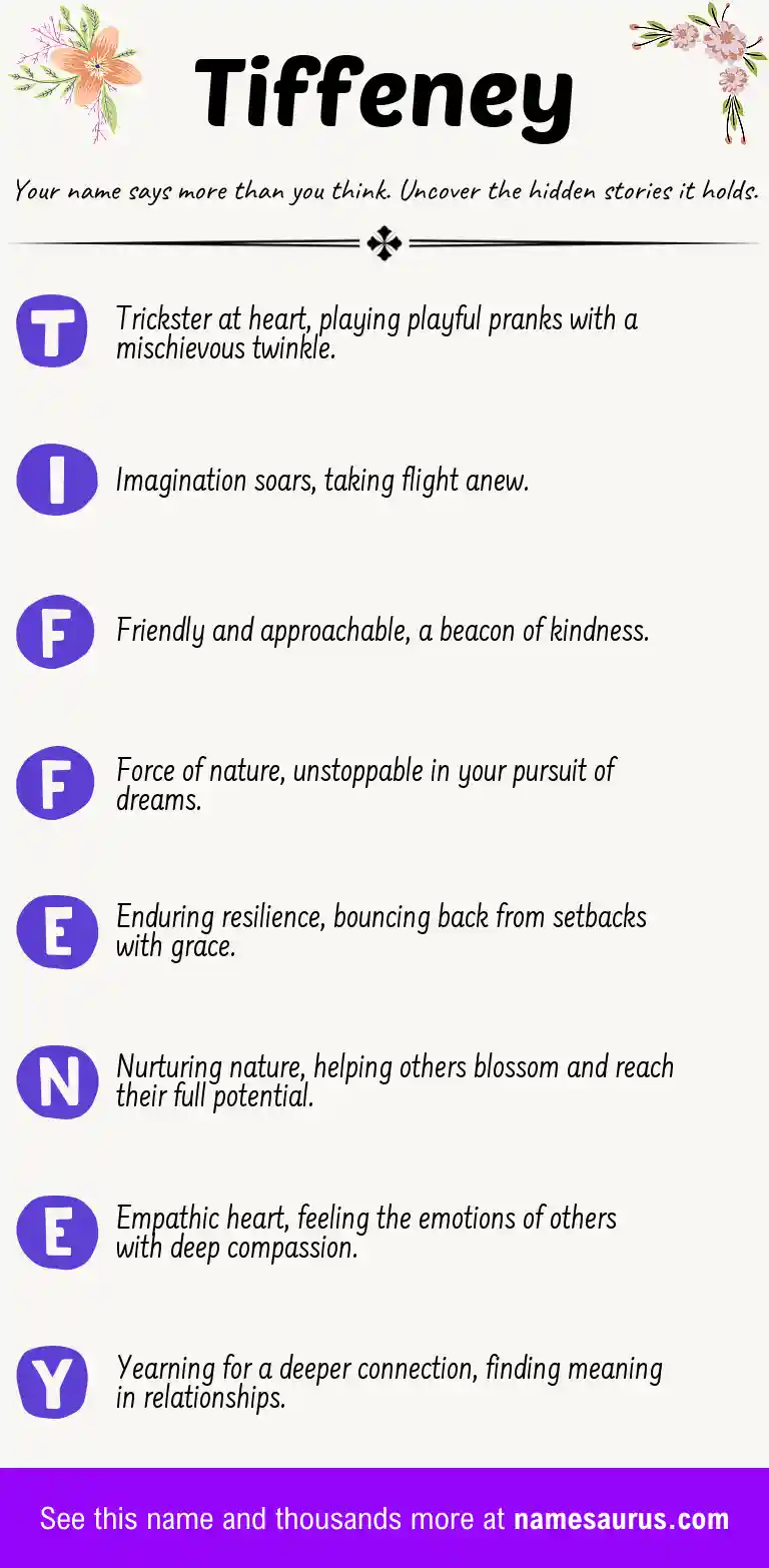 Acrostic poem about Tiffeney.