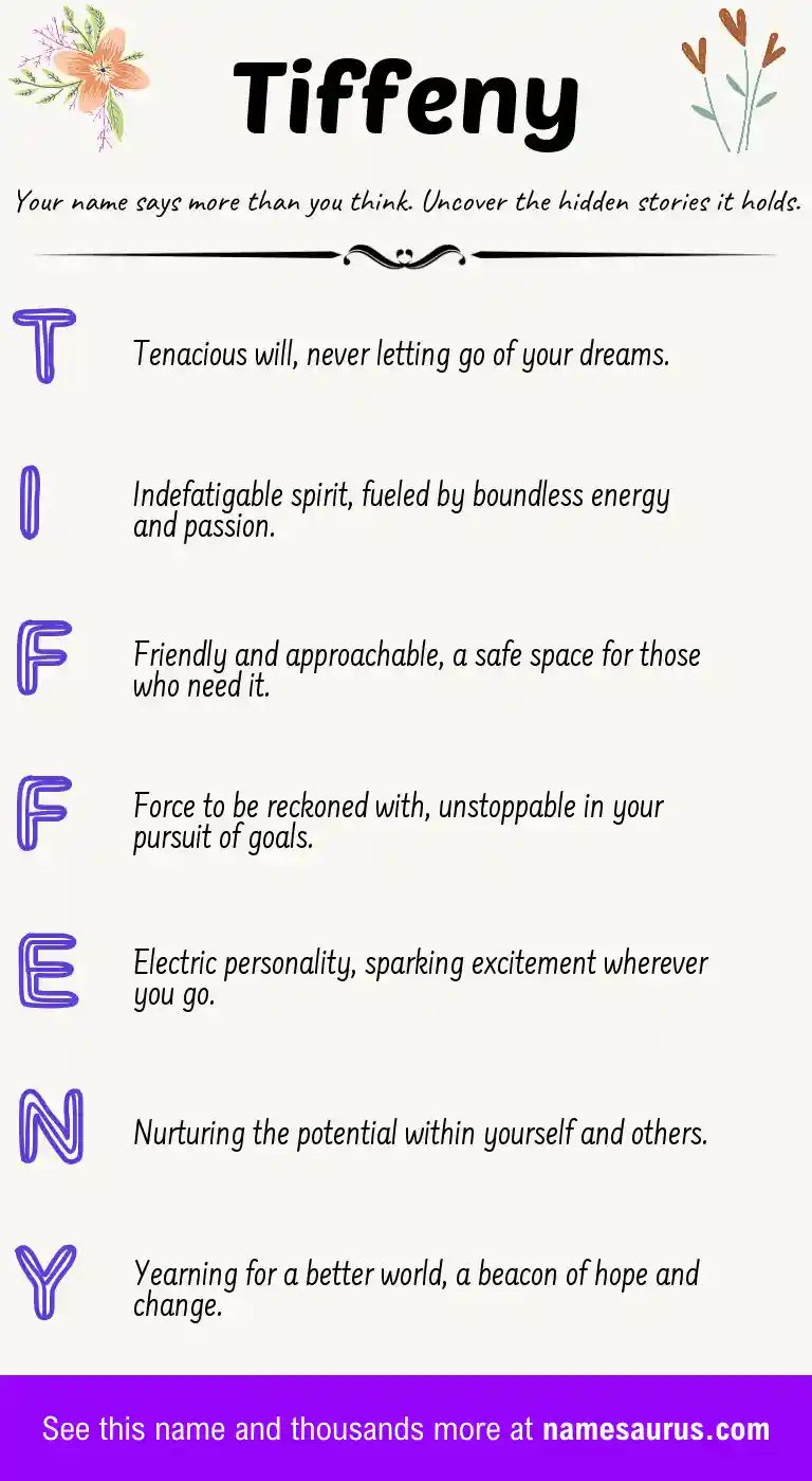 Acrostic poem about Tiffeny.