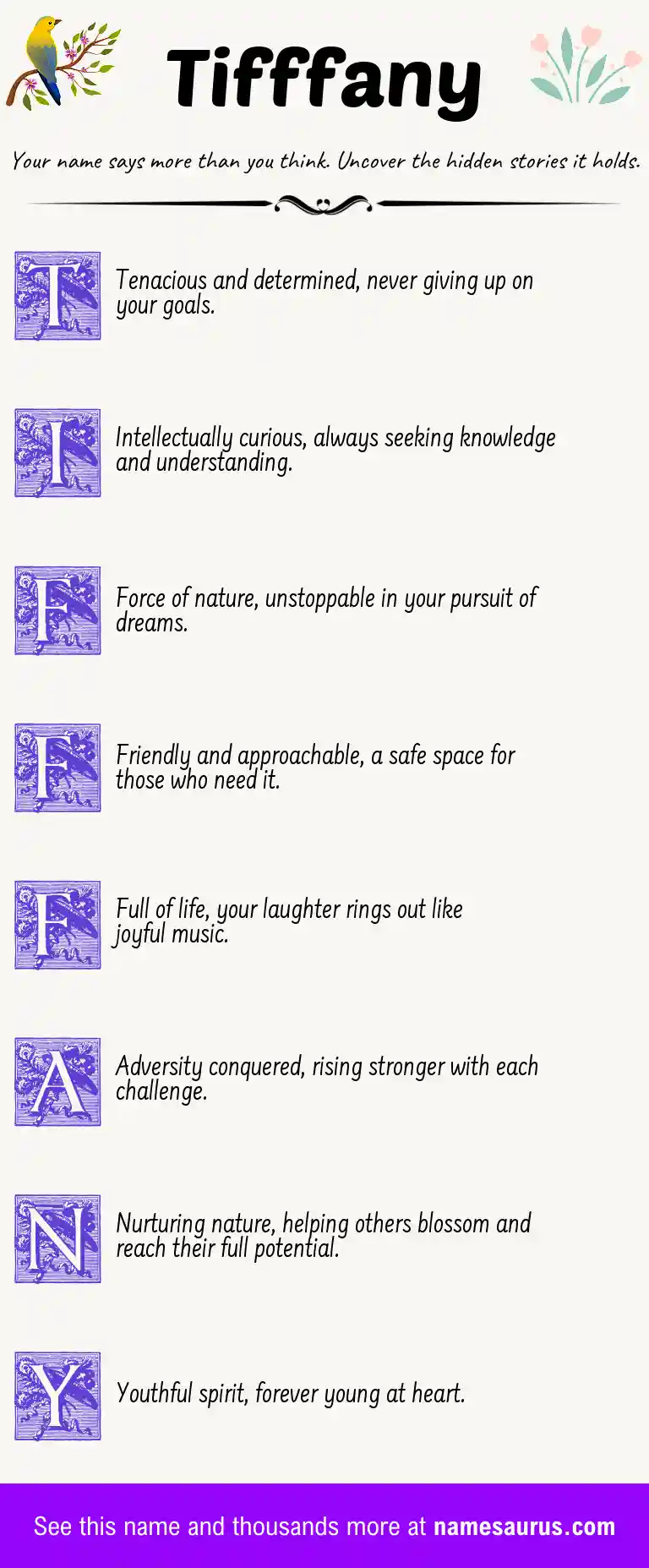 Acrostic poem about Tifffany.