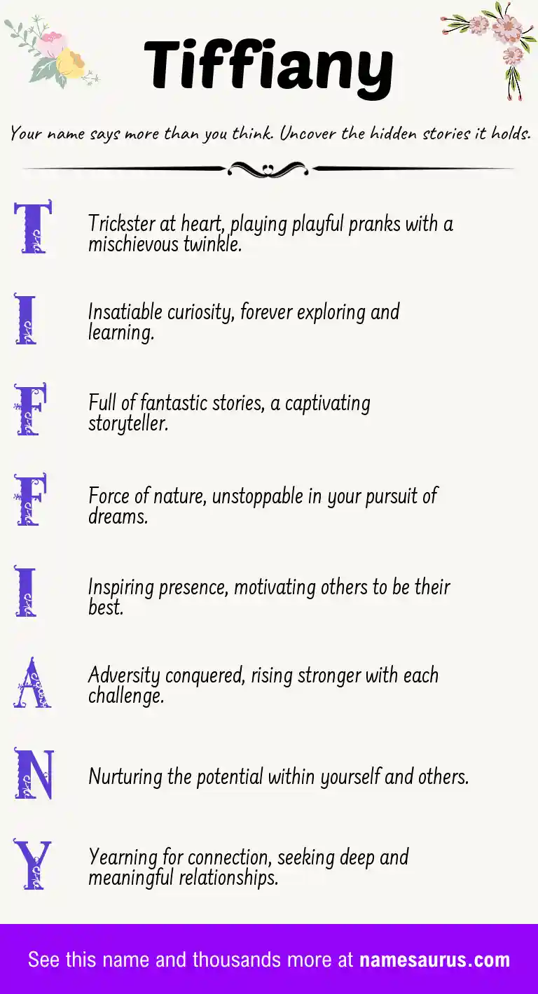 Acrostic poem about Tiffiany.