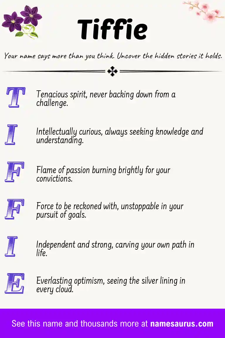 Acrostic poem about Tiffie.