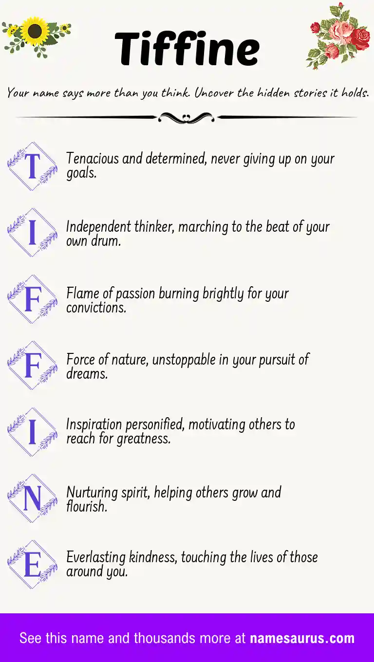 Acrostic poem about Tiffine.