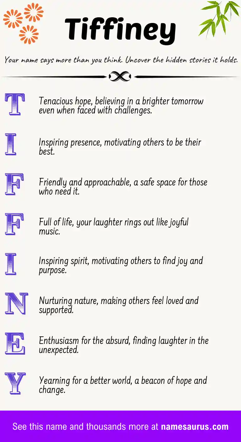 Acrostic poem about Tiffiney.