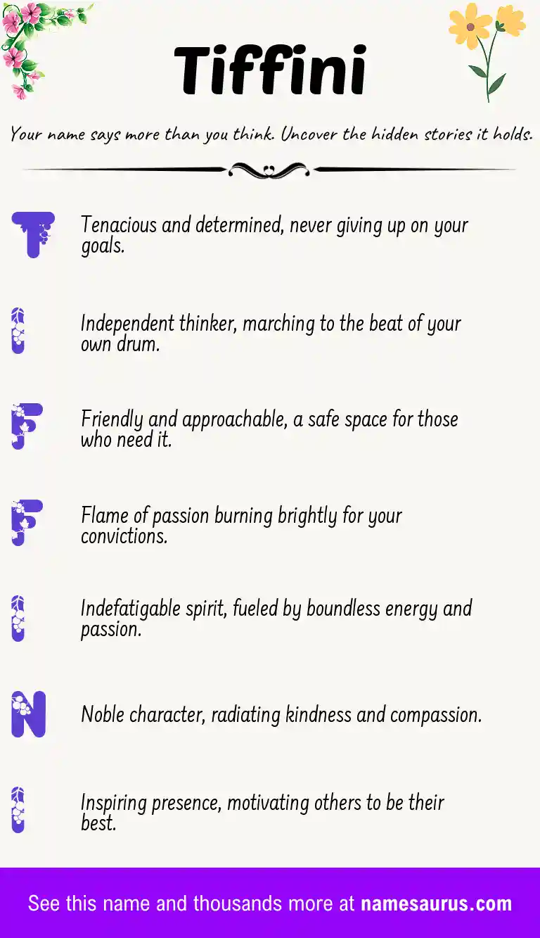Acrostic poem about Tiffini.