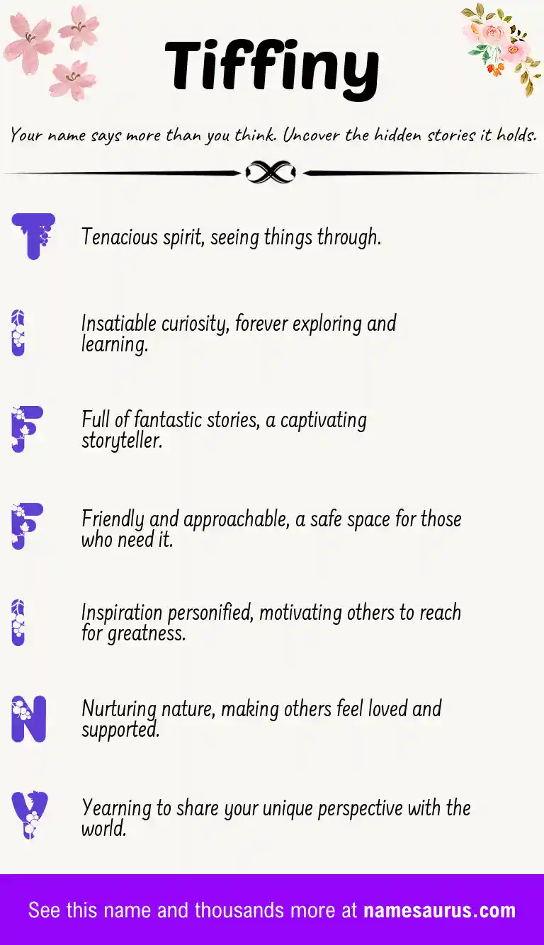 Acrostic poem about Tiffiny.