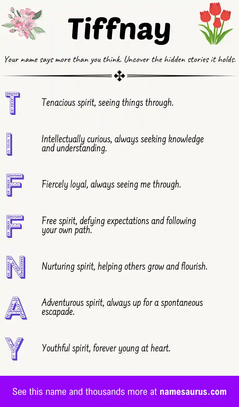 Acrostic poem about Tiffnay.
