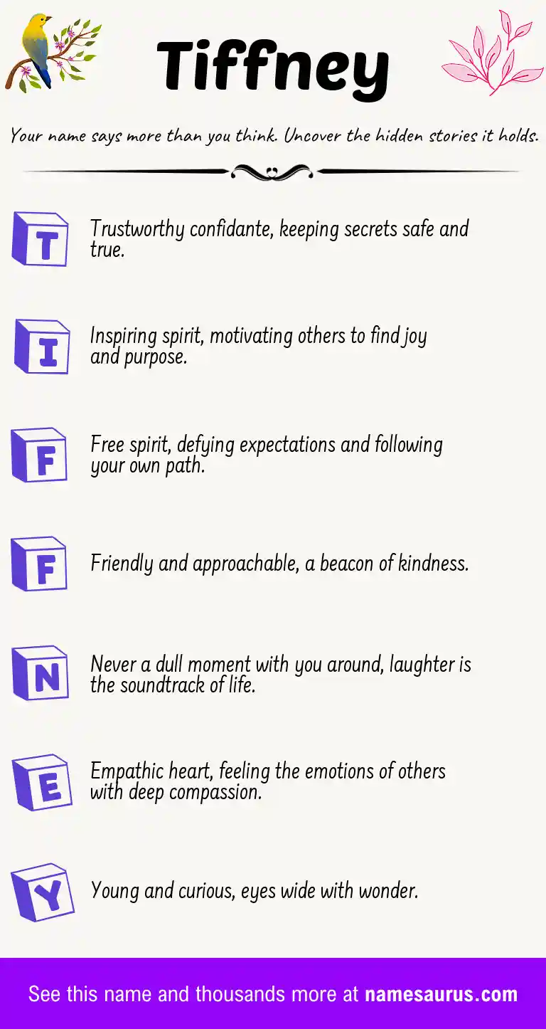 Acrostic poem about Tiffney.