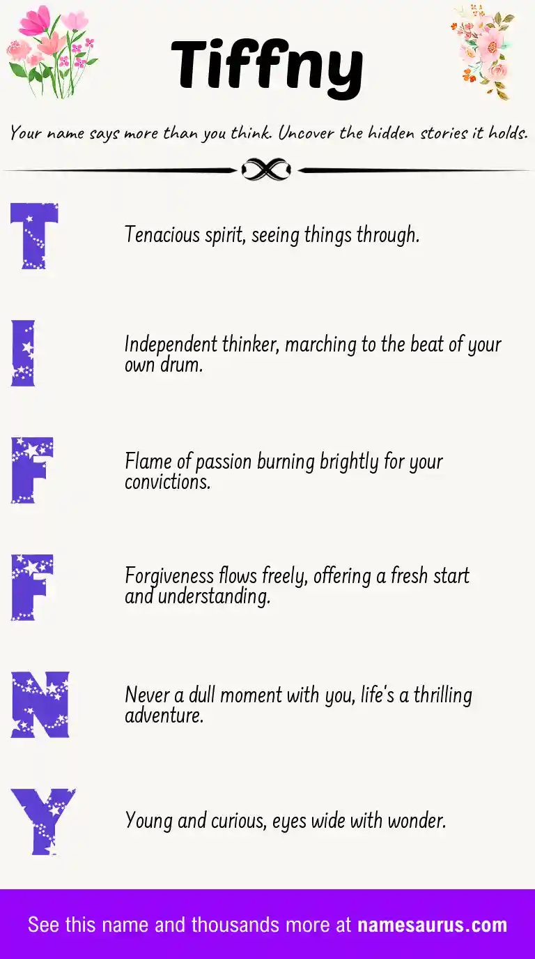 Acrostic poem about Tiffny.