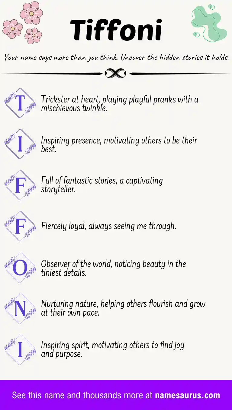 Acrostic poem about Tiffoni.