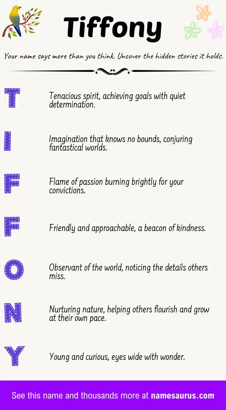 Acrostic poem about Tiffony.
