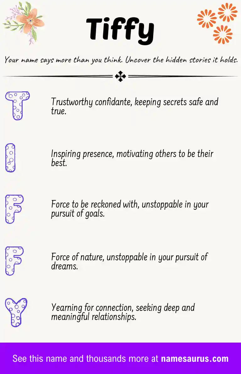 Acrostic poem about Tiffy.