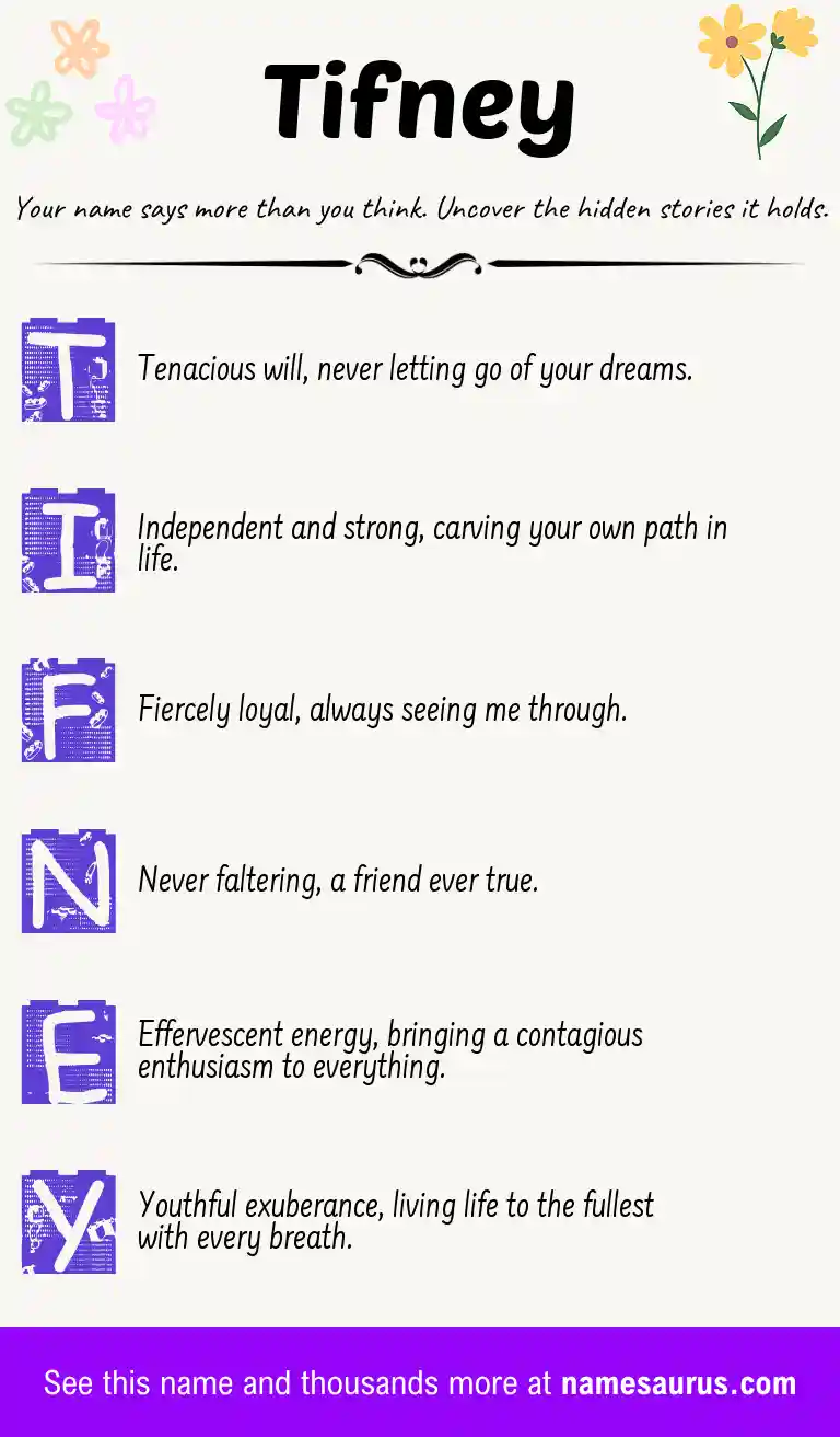 Acrostic poem about Tifney.