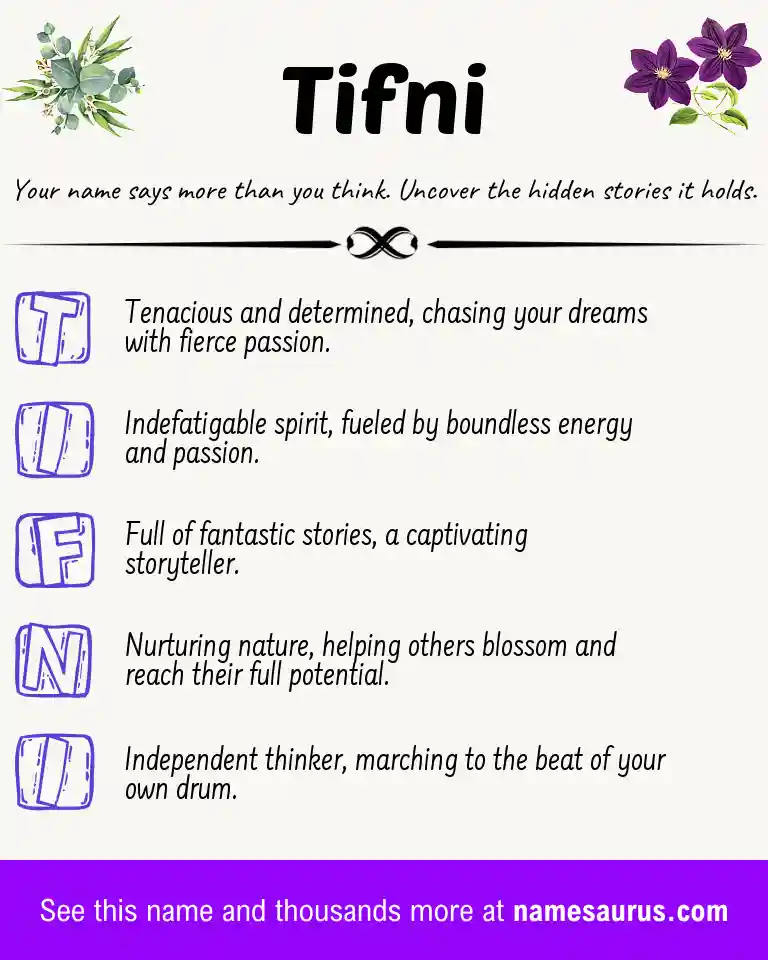 Acrostic poem about Tifni.