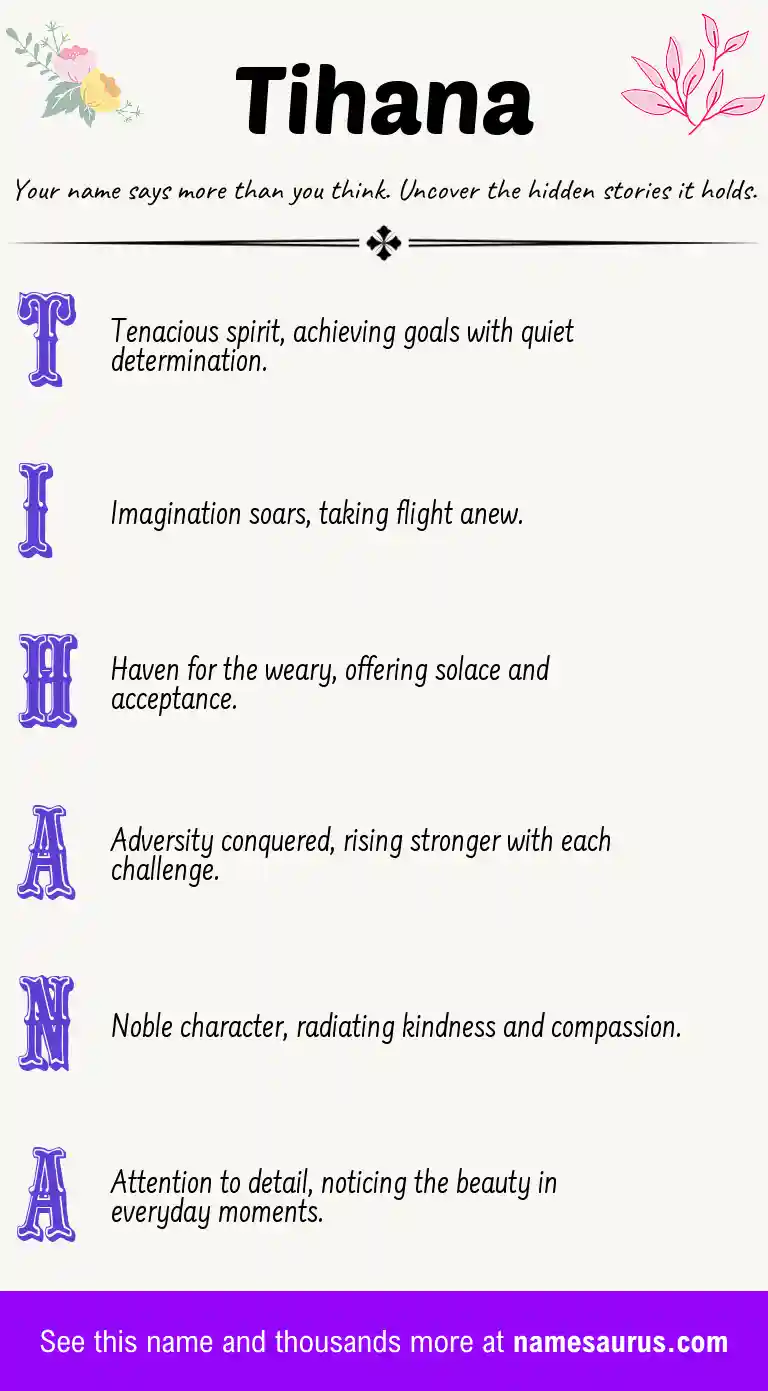 Acrostic poem about Tihana.