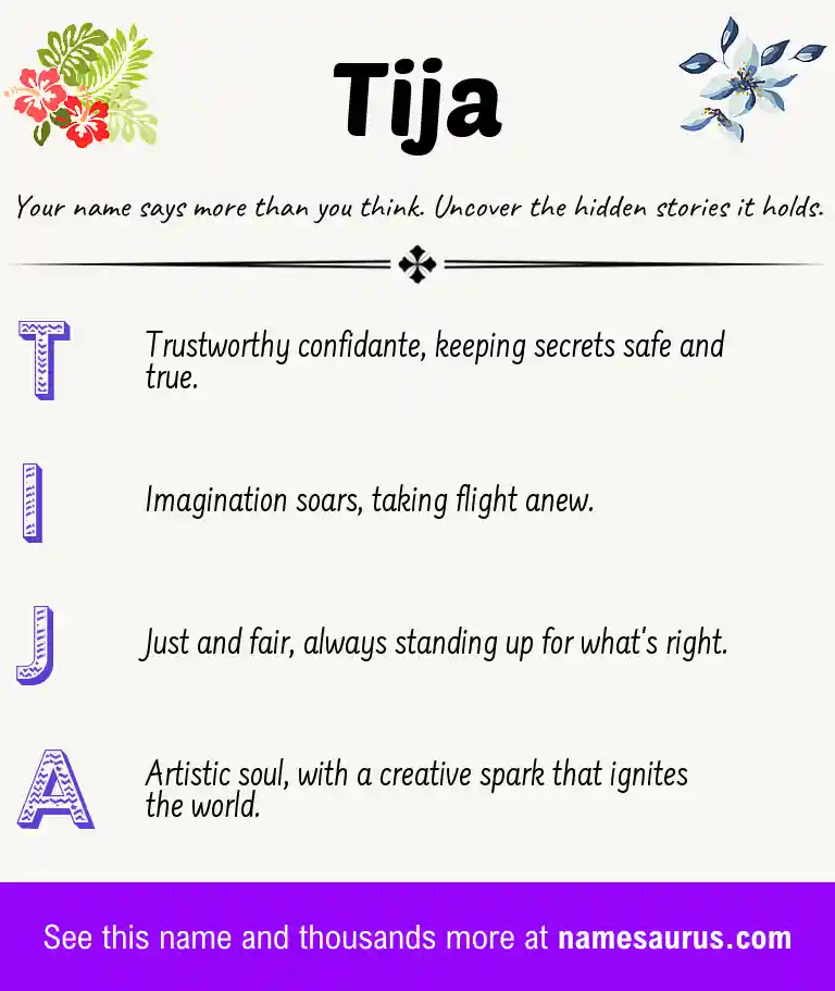 Acrostic poem about Tija.
