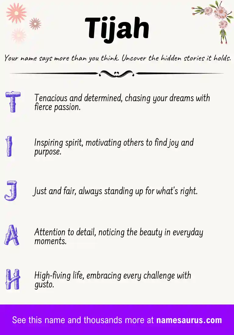 Acrostic poem about Tijah.