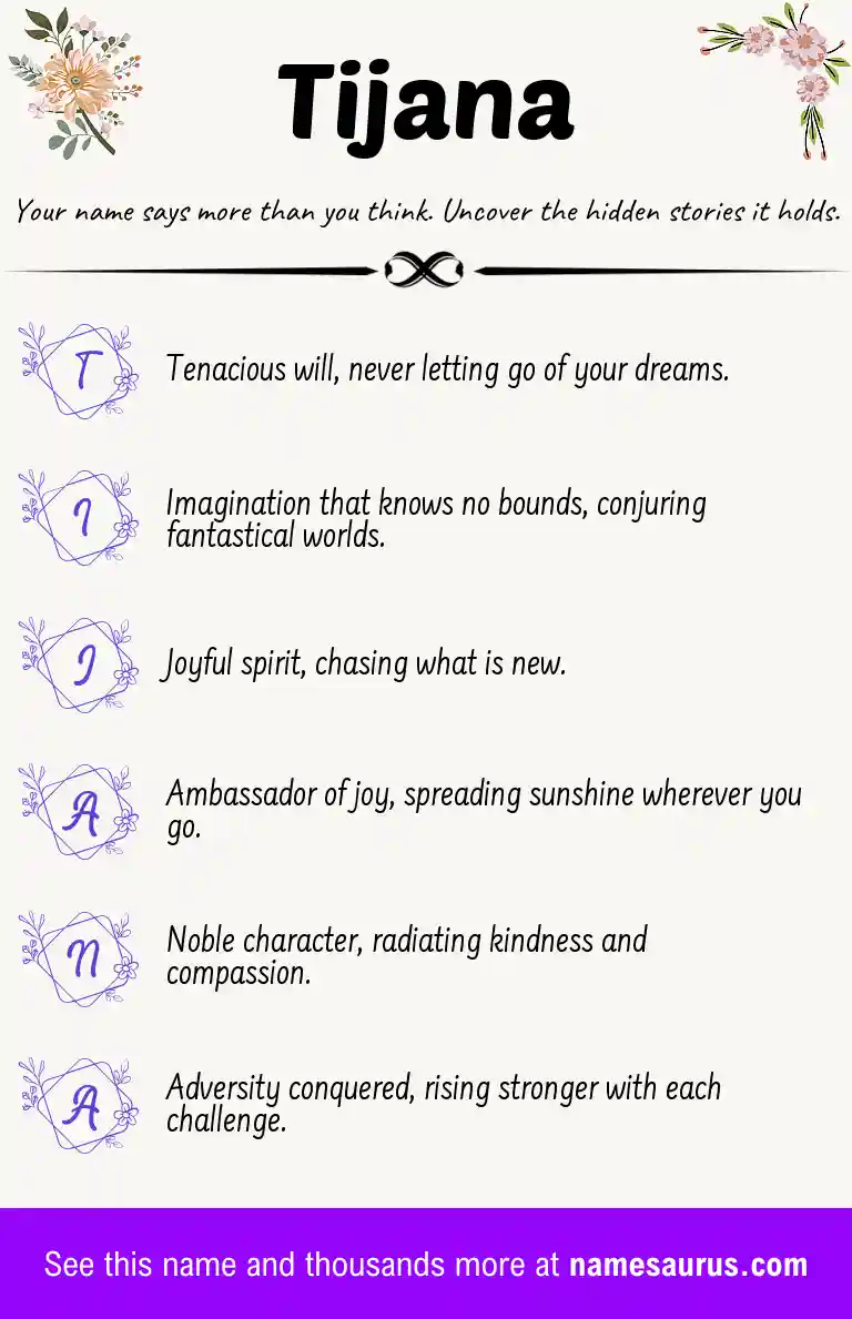 Acrostic poem about Tijana.