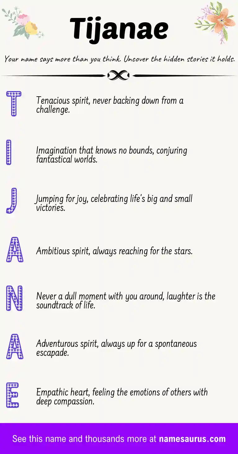 Acrostic poem about Tijanae.