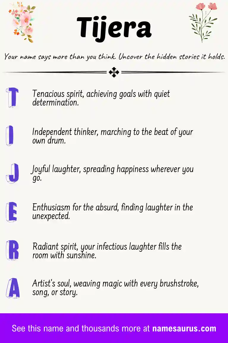 Acrostic poem about Tijera.